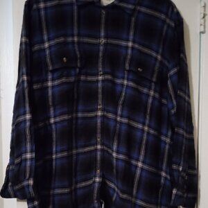 Men's XXL shrt American Eagle Outfitters blu/blk/gry blokecore westrn look cottn